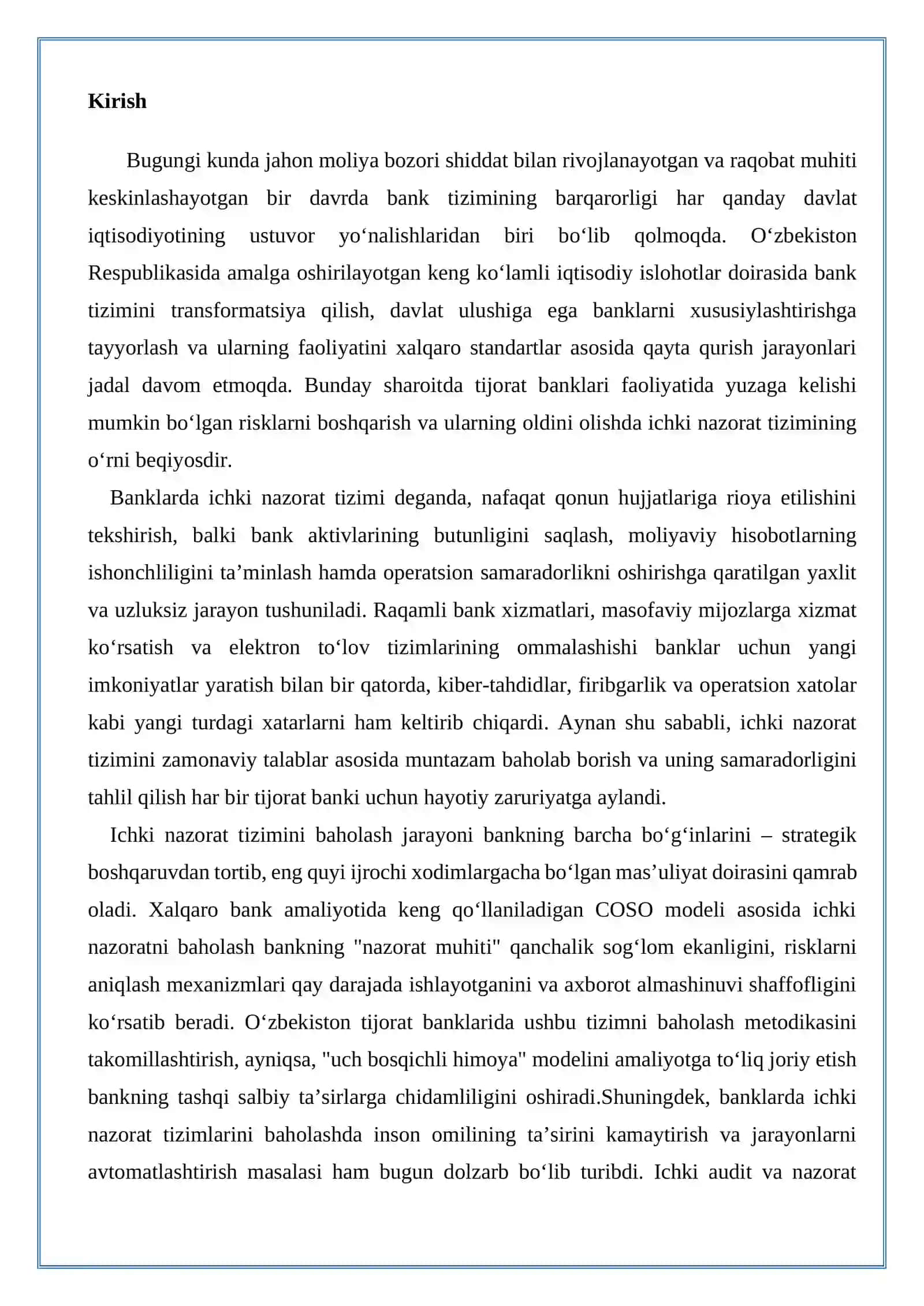 Banklarda ichki nazorat tizimlarini baholash 3