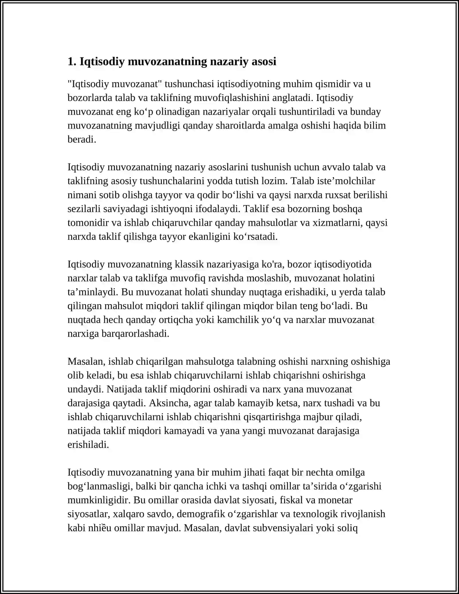 IQTISODIY MUVOZANAT MODELI 3