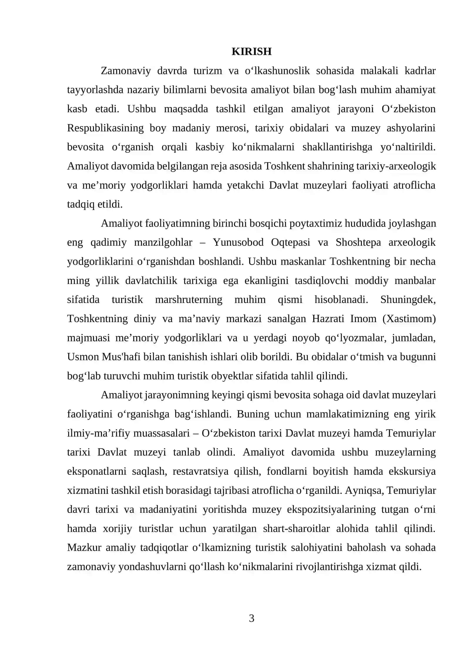 ARXEOLOGIK VA ETNOGRAFIK TANISHUV AMALIYOT HISOBOTI 3