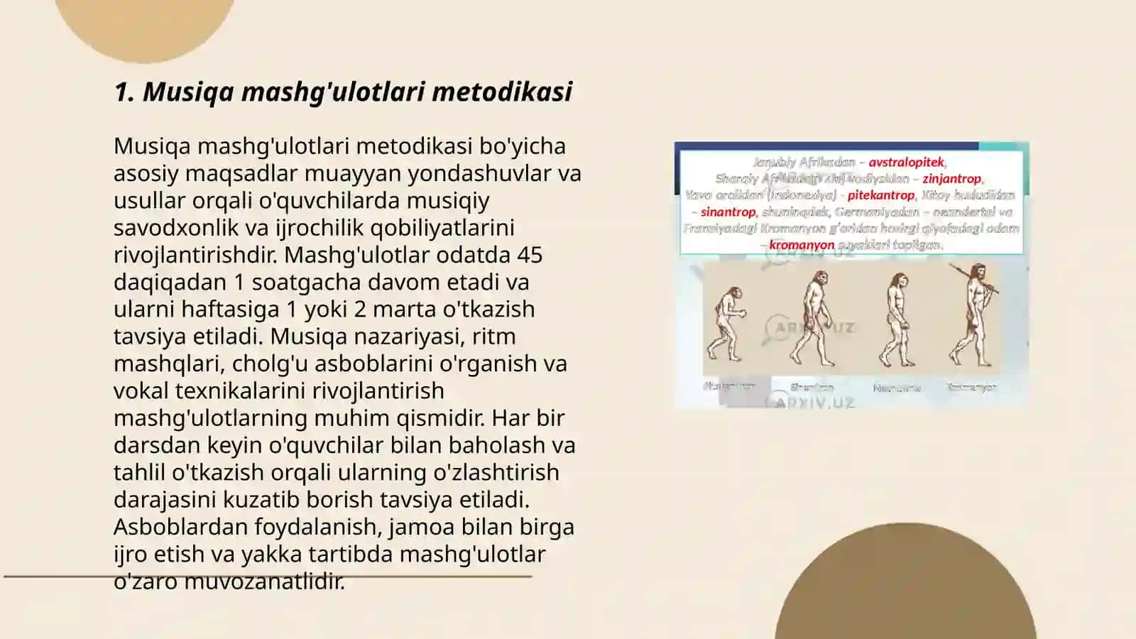 Musiqa mashg'ulotlari metodikasi 3