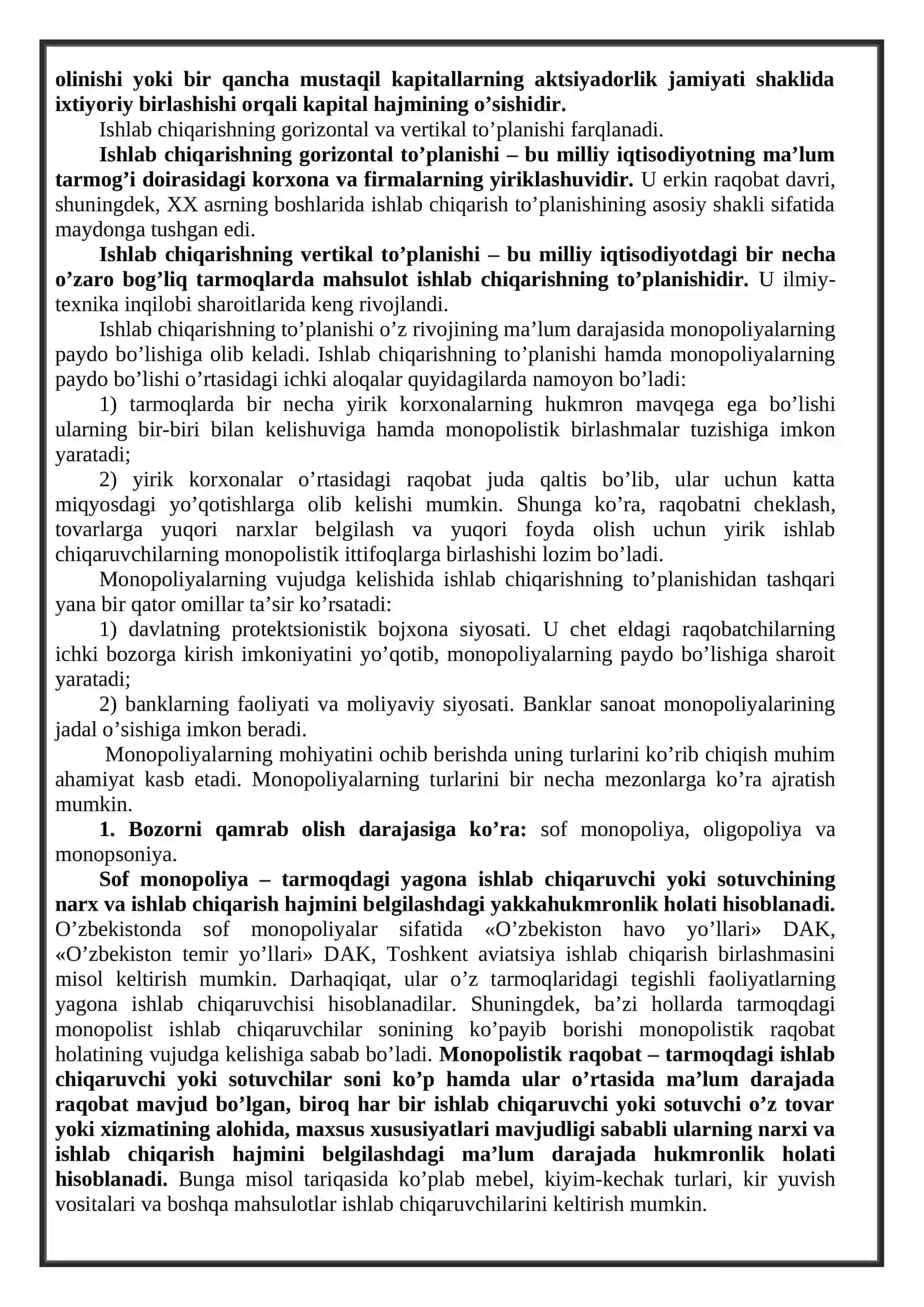 Monopoliyalar va monopol narx belgilash 3