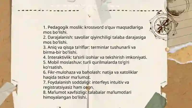 LMS bòyicha krosword tayyorlash 3