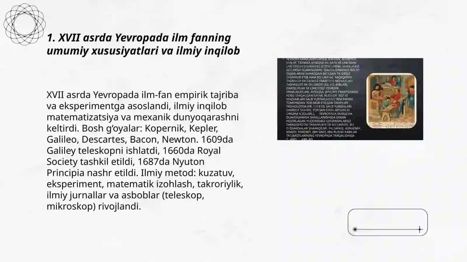 XVII asrda Yevropada ilm fan Manğiltlar davrida ilm fan 3