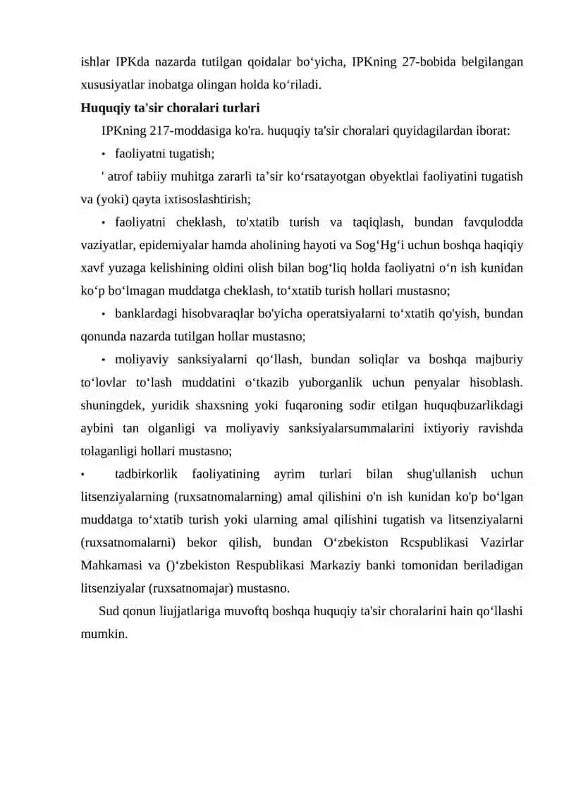 Huquqiy ta’sir choralari 3