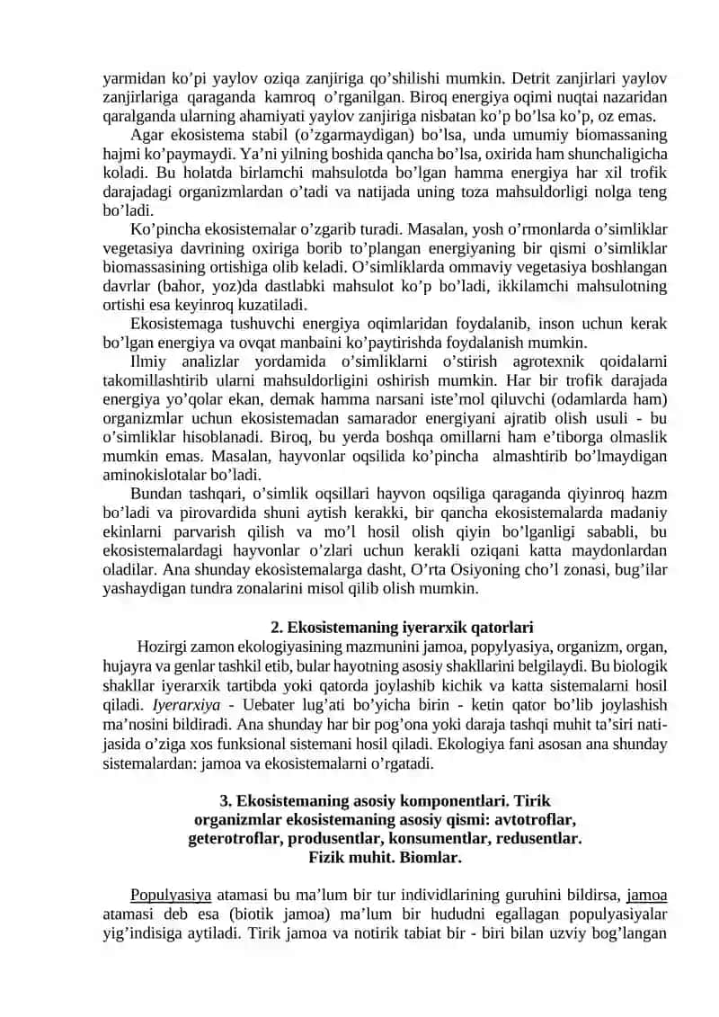 Ekologik tizimlar 3