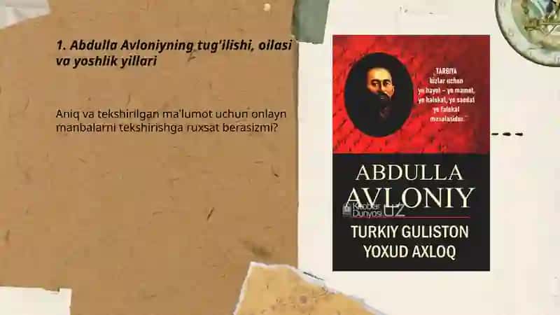 Abdulla Avloniy hayoti va jadidchilik harakatlari 3