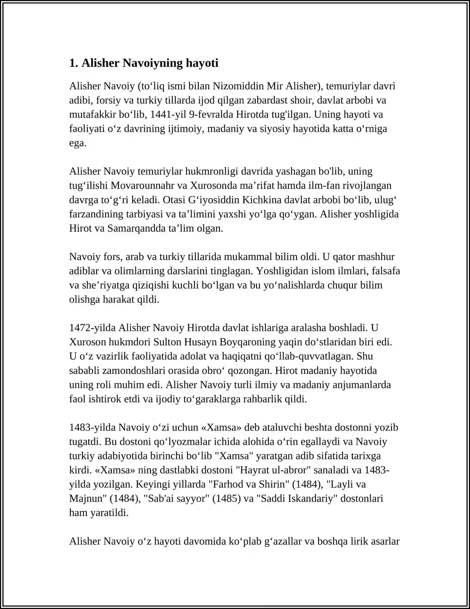 ALISHER NAVOIY REFERAT 3