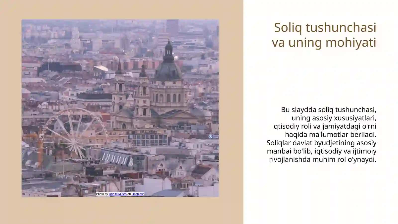 Soliq va soliqqa tortish faniga kirish. O‘zbekiston respublikasining soliq tizimiga umumiy tavsif. Foyda solig‘i 3
