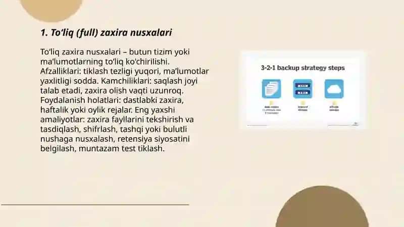 Toʻliq (full) zaxira nusxalari 3