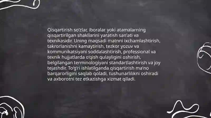 Qisqartirish San'ati va Texnikasi 3