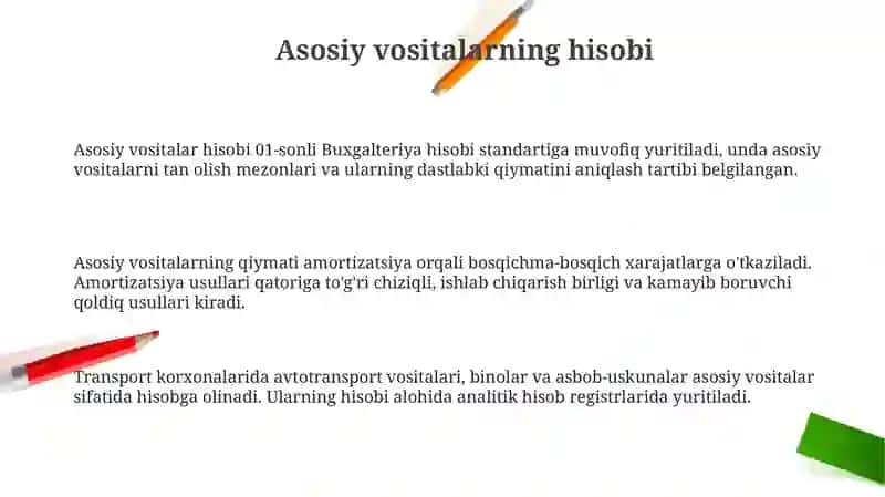 Asosiy vositalar hisobi 3