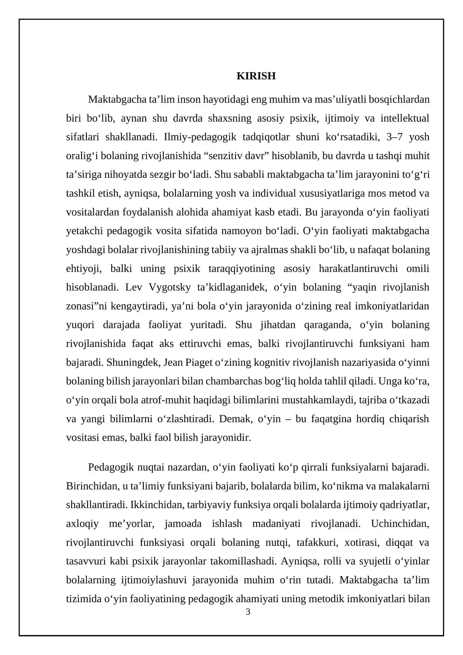 MAKTABGACHA TA’LIMDA O‘YIN FAOLIYATINING PEDAGOGIK AHAMIYATI 3