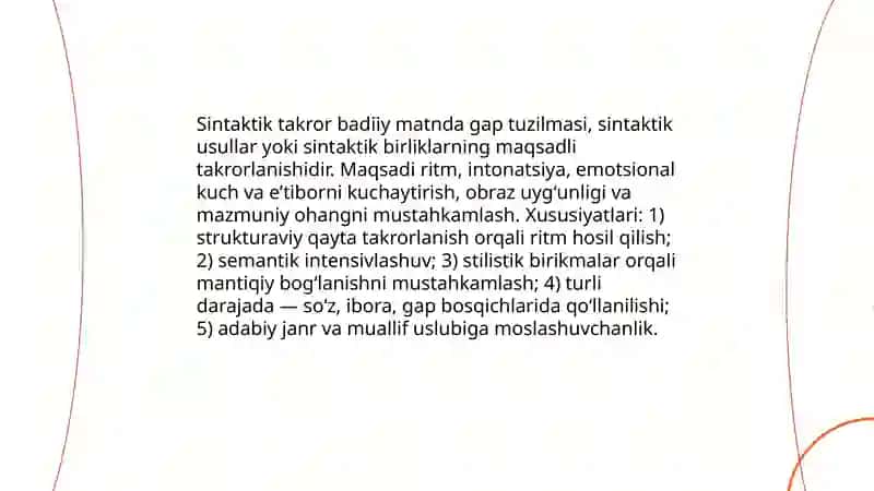 Sintaktik takror 3