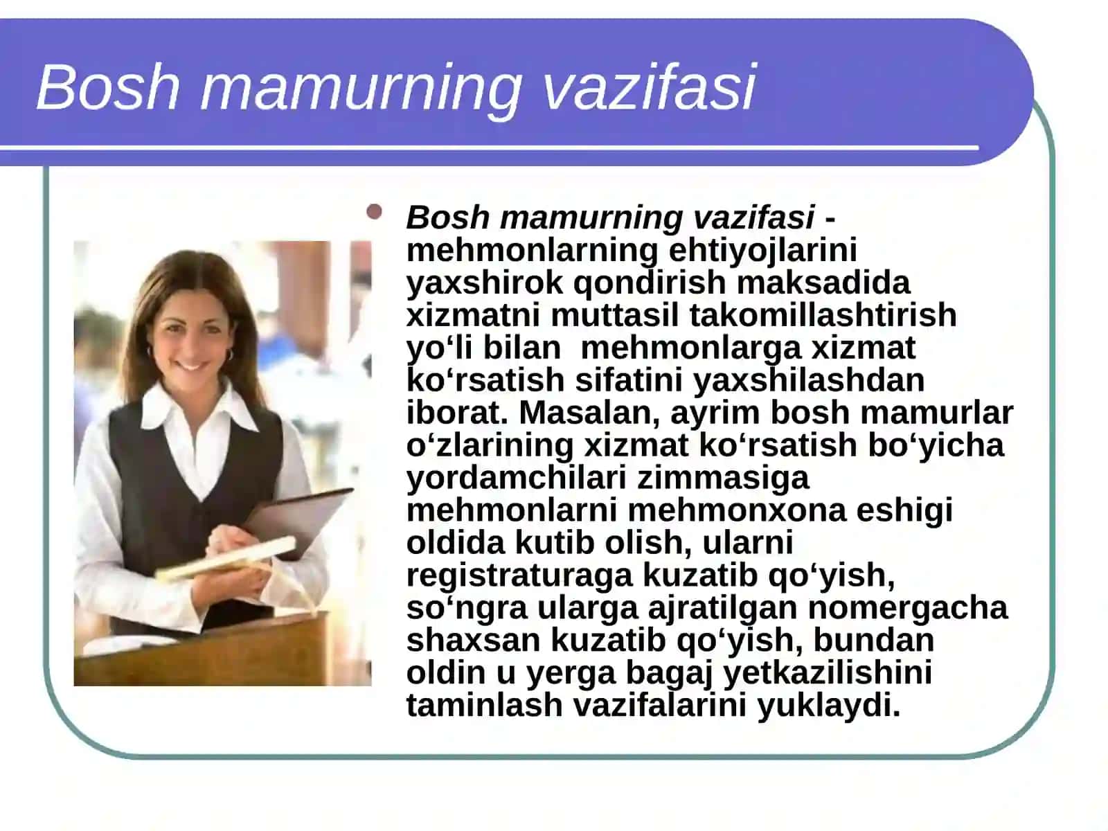 Mehmonxona boshqarish tuzilmasi 3
