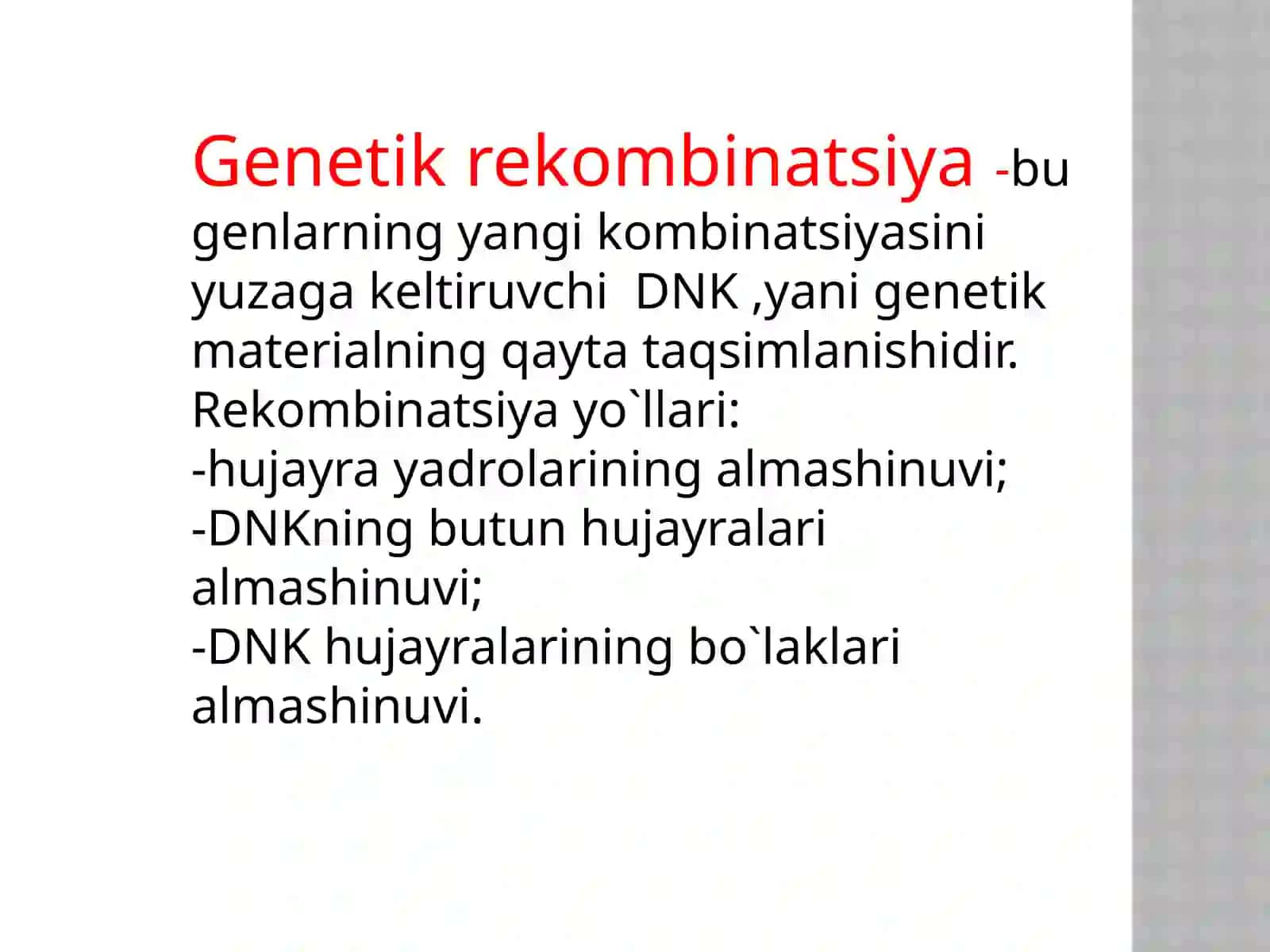 DNK rekombinatsiyasi 3