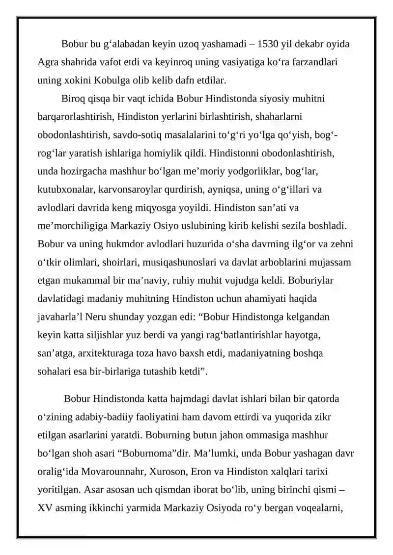 ZAHIRIDDIN MUHAMMAD BOBUR HAYOTI VA IJODI 3