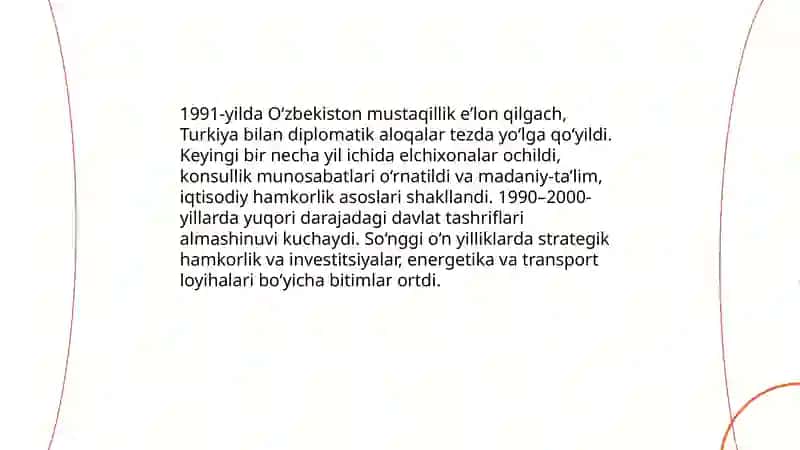 Turkiya òzbekiston hamkorlik aloqalari 3
