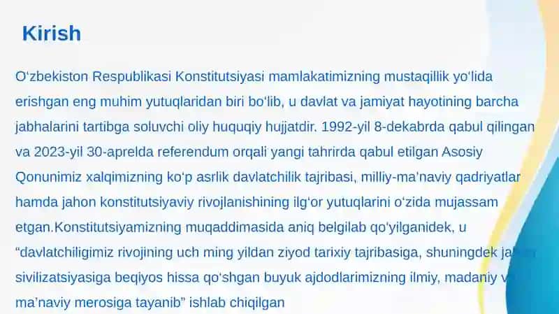 O‘zbekiston Respublikasi Konstitutsiyasi 3