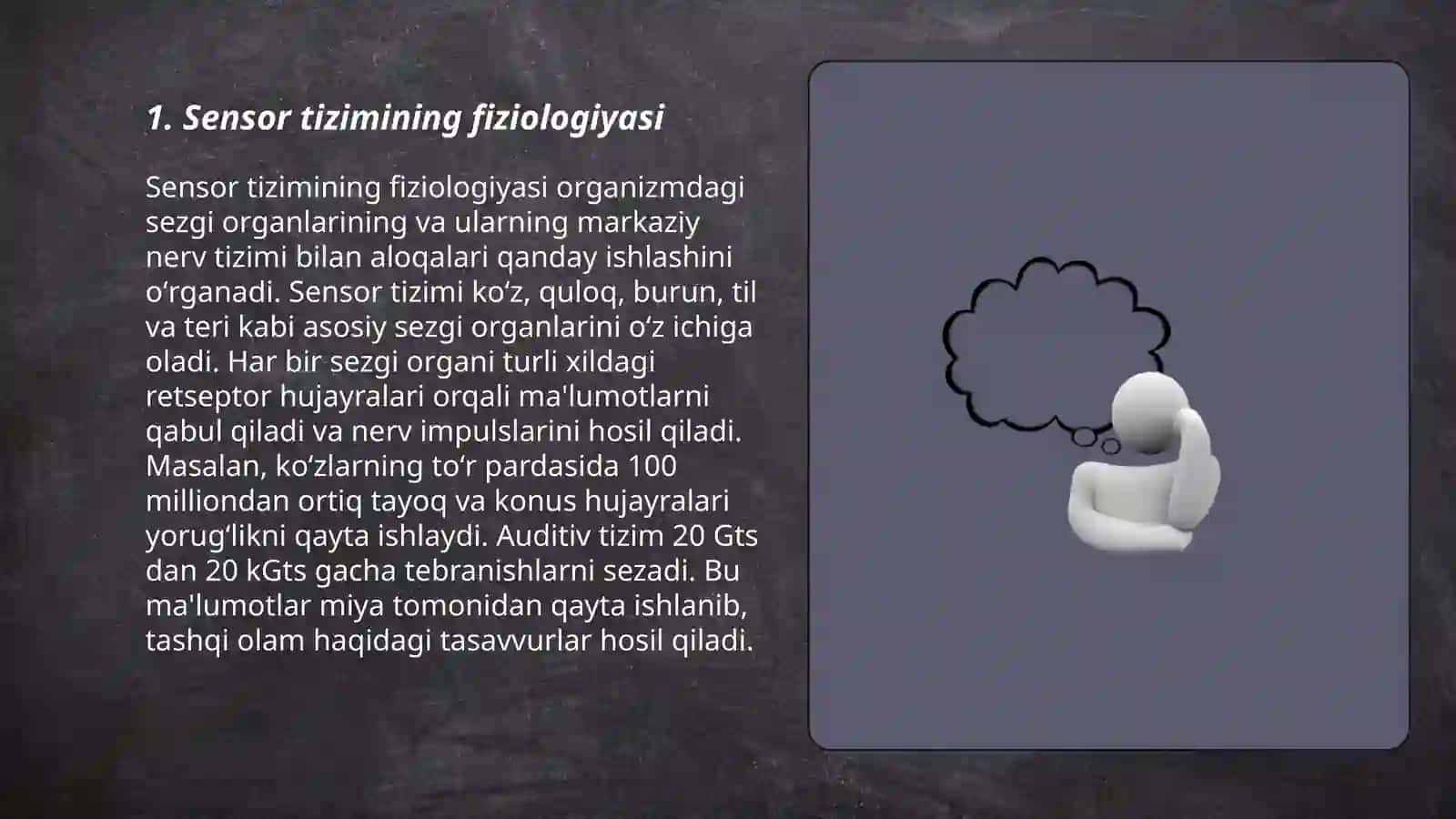 Sensor tizimining fiziologiyasi 3