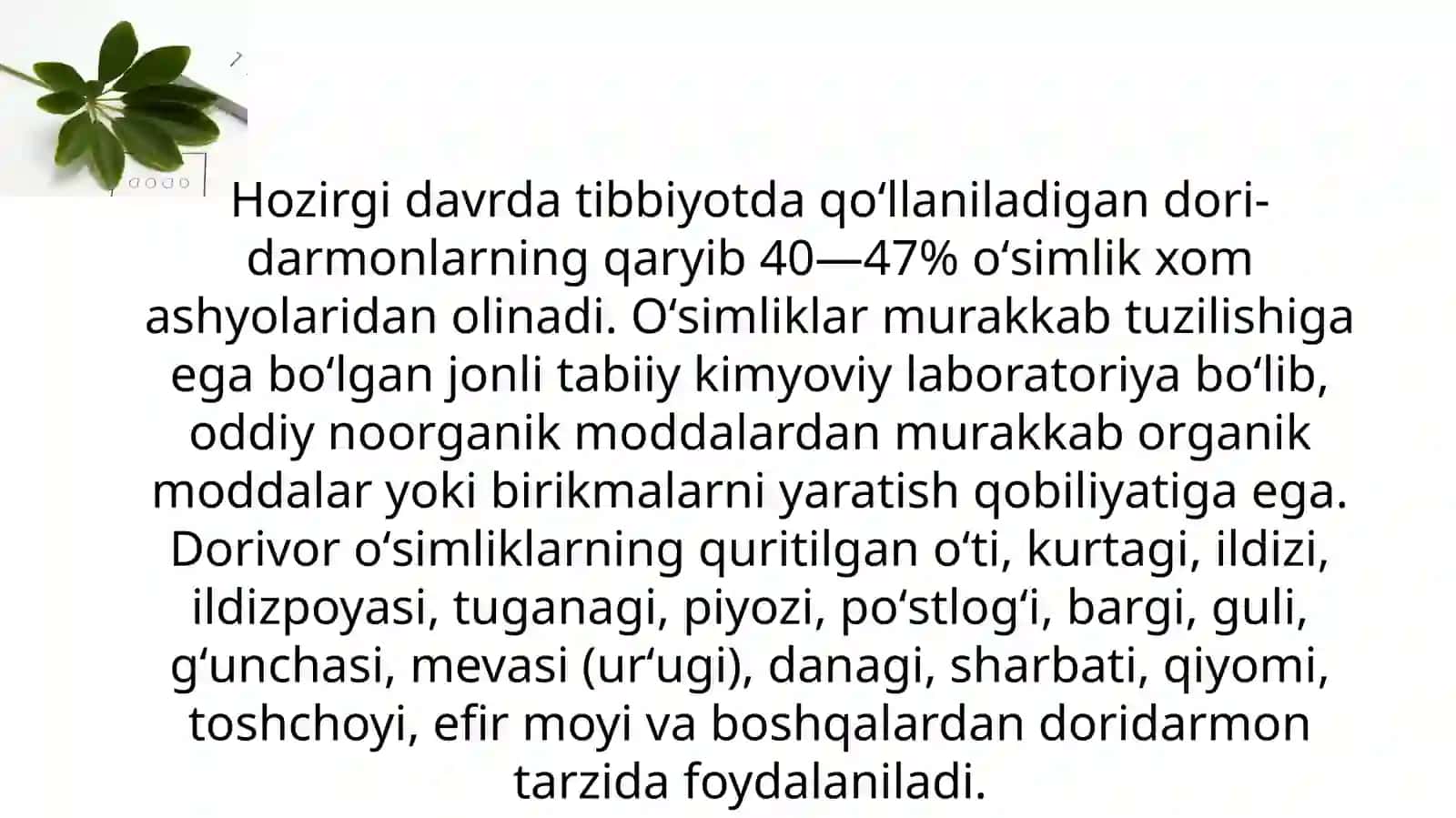 Oʻzbekistonning dorivor oʻsimliklar florasi 3