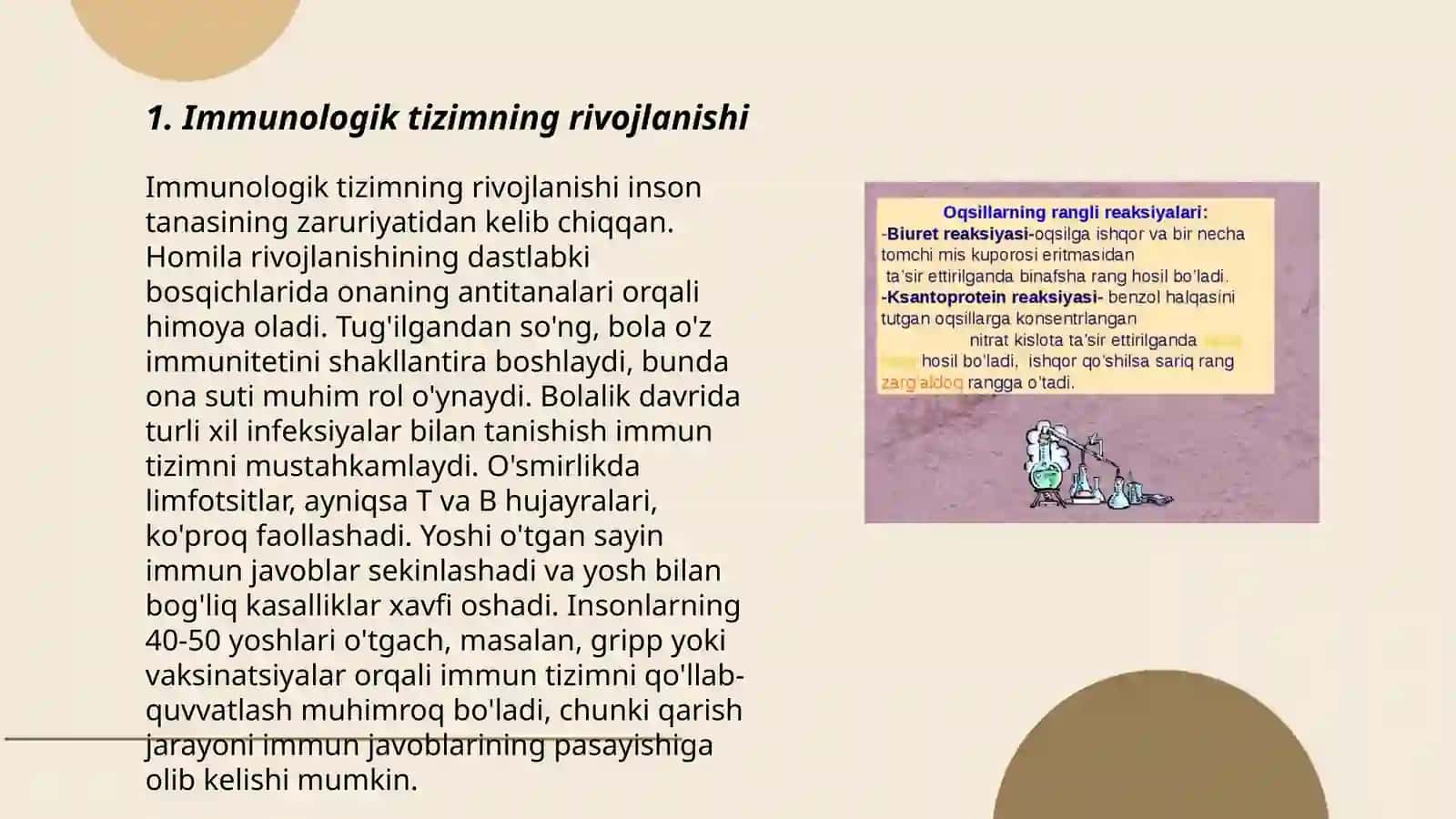 Immunologik tizimning rivojlanishi 3