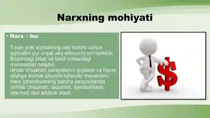 Narxning mazmuni va obyektiv asoslari 3