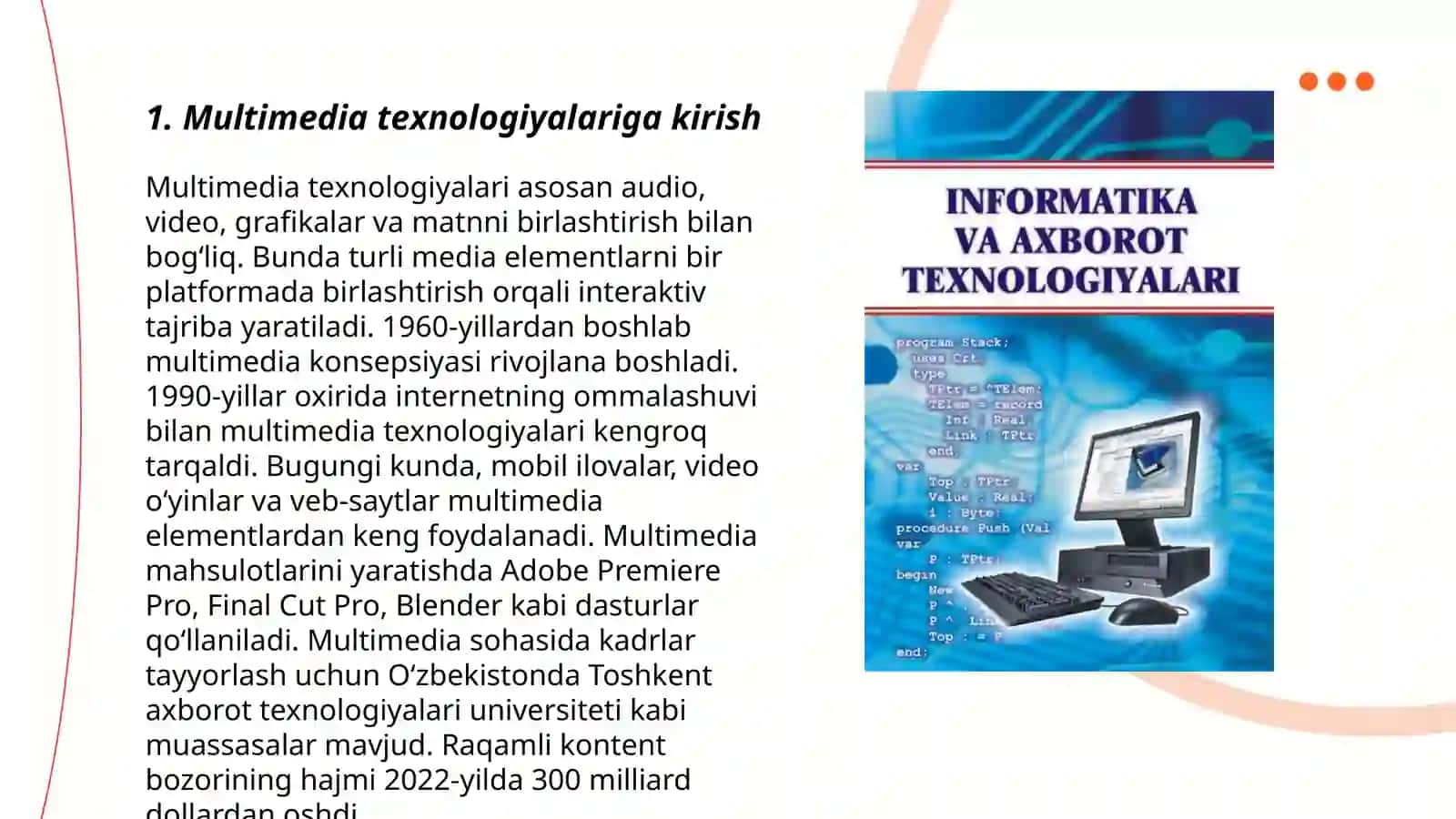Multimedia texnologiyalari haqida tushuncha 3