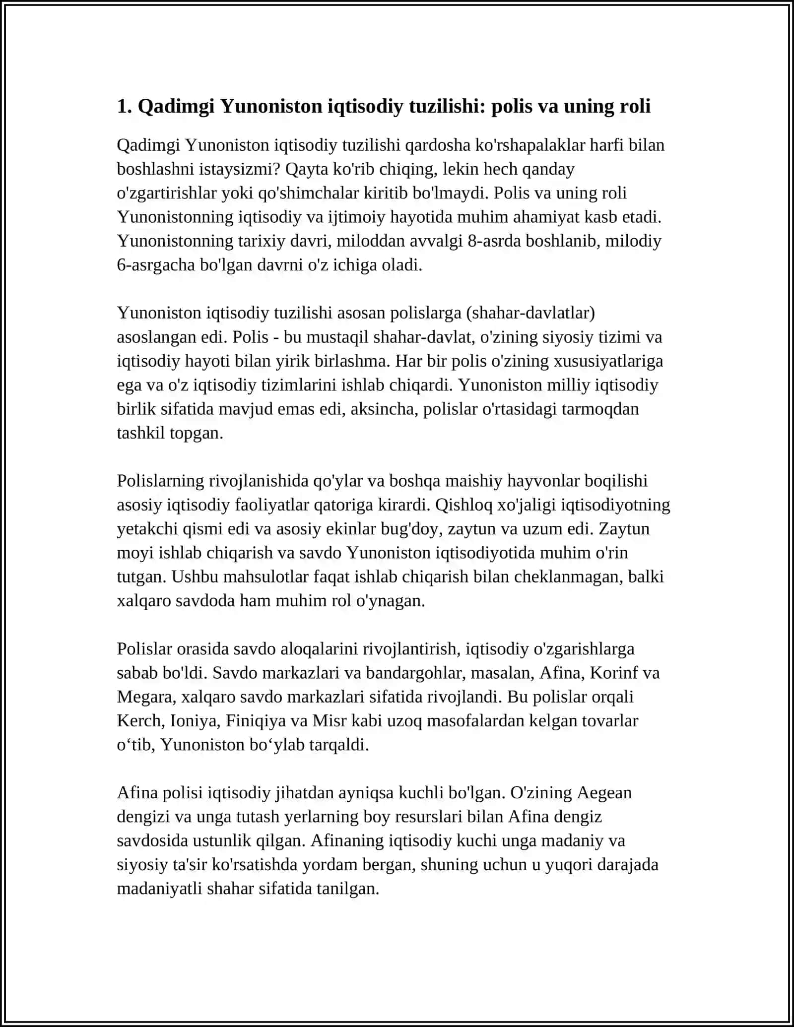 QADIMGI YUNONISTON IQTISODIY TALIMOTI 3