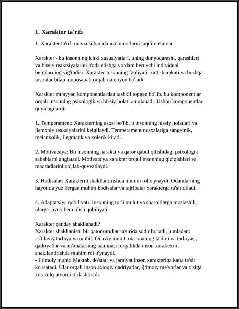 Xarakter haqida tushuncha 3