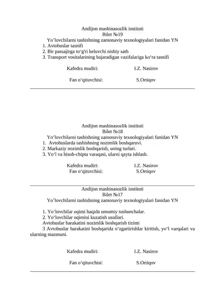 Andijon mashinasozlik instituti - Bilet №25 3