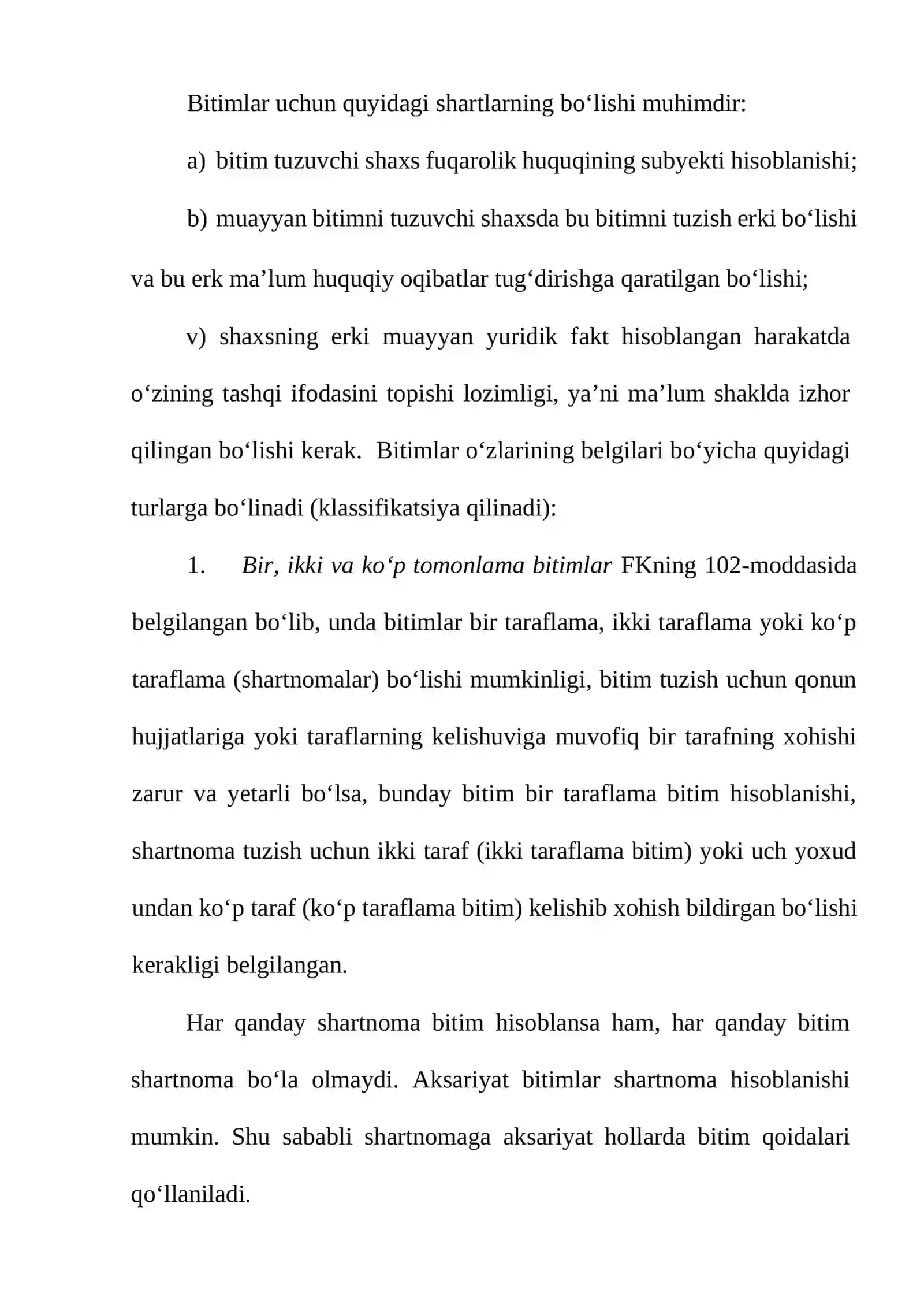 Bitim tushunchasi va turlari. 3