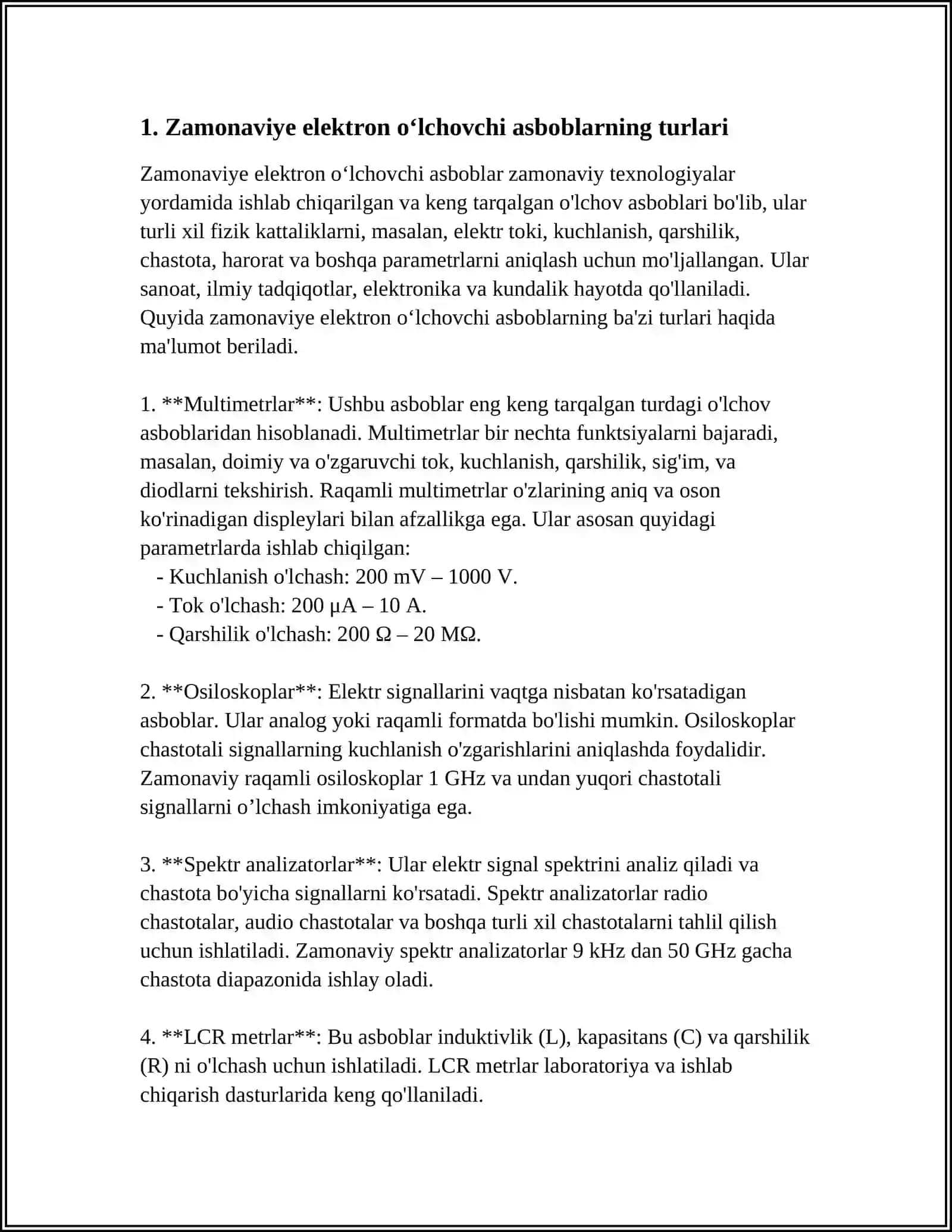 Zamonaviy elektron oʻlchovchi asboblar 3