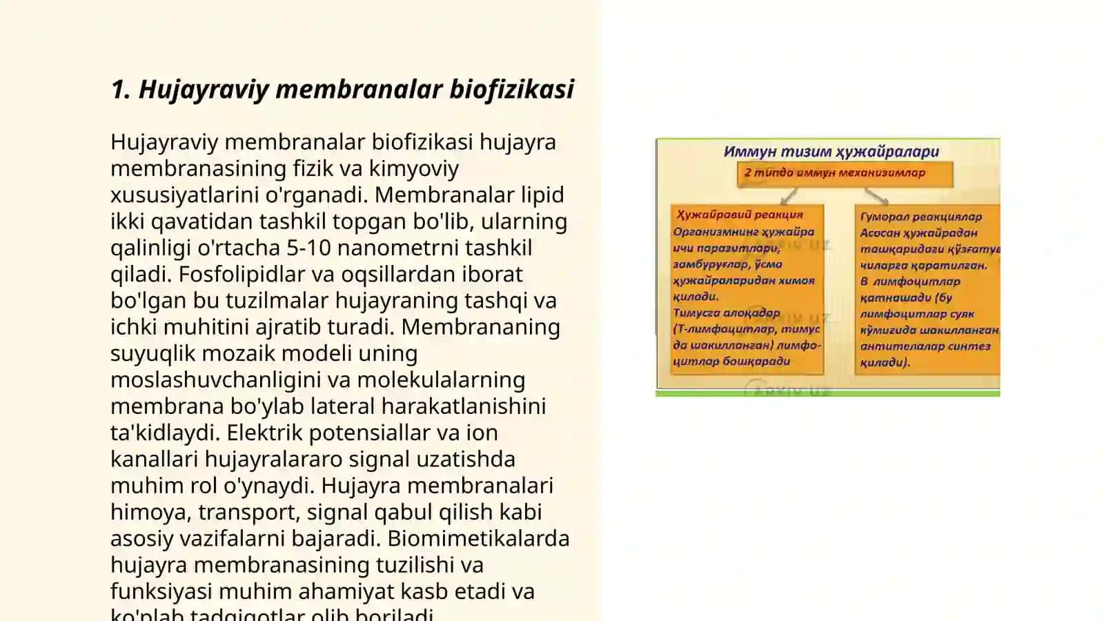 Hujayraviy jarayonlar biofizikasi 3