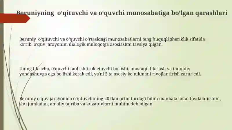 AbuRayhon Beruniyning pedogagik qarashlari 3
