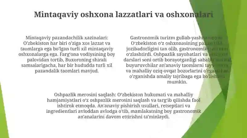 Oʻzbekistonda Gastronomiya Turizmi 3