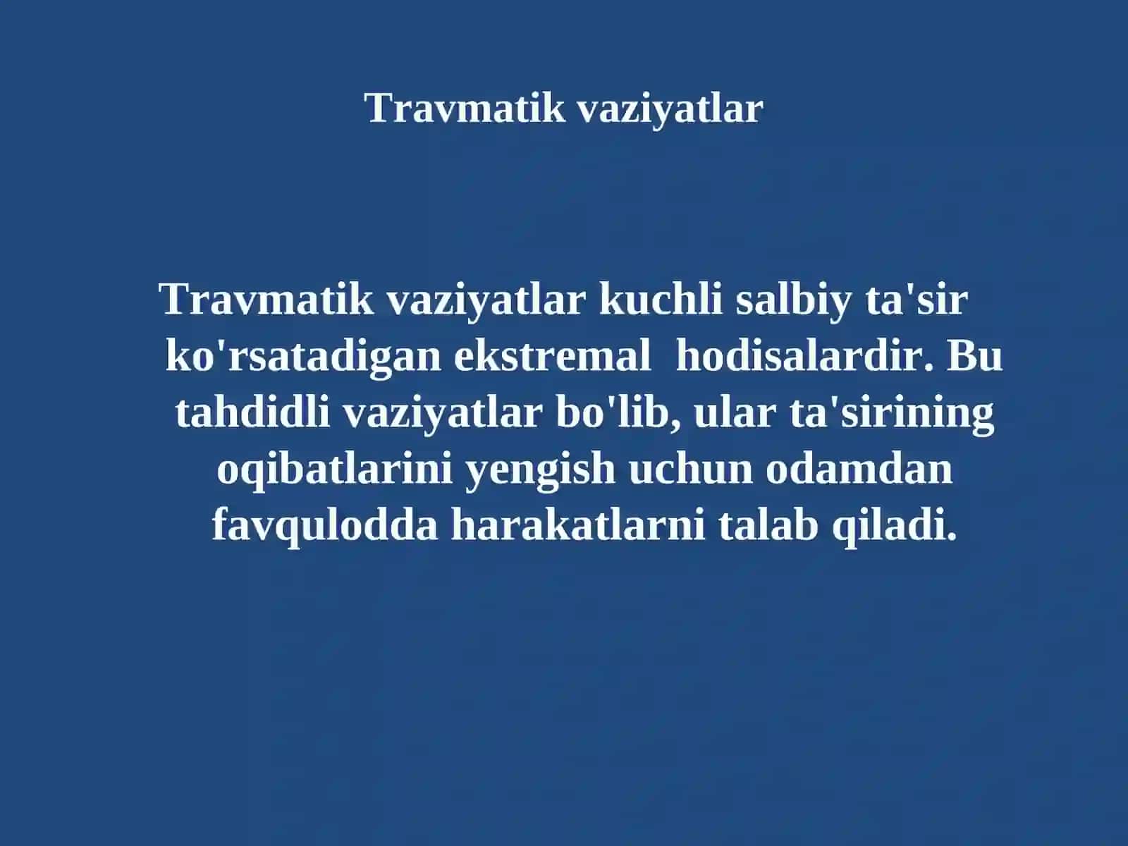 Travmatik vaziyatlar va stress buzilishi 3