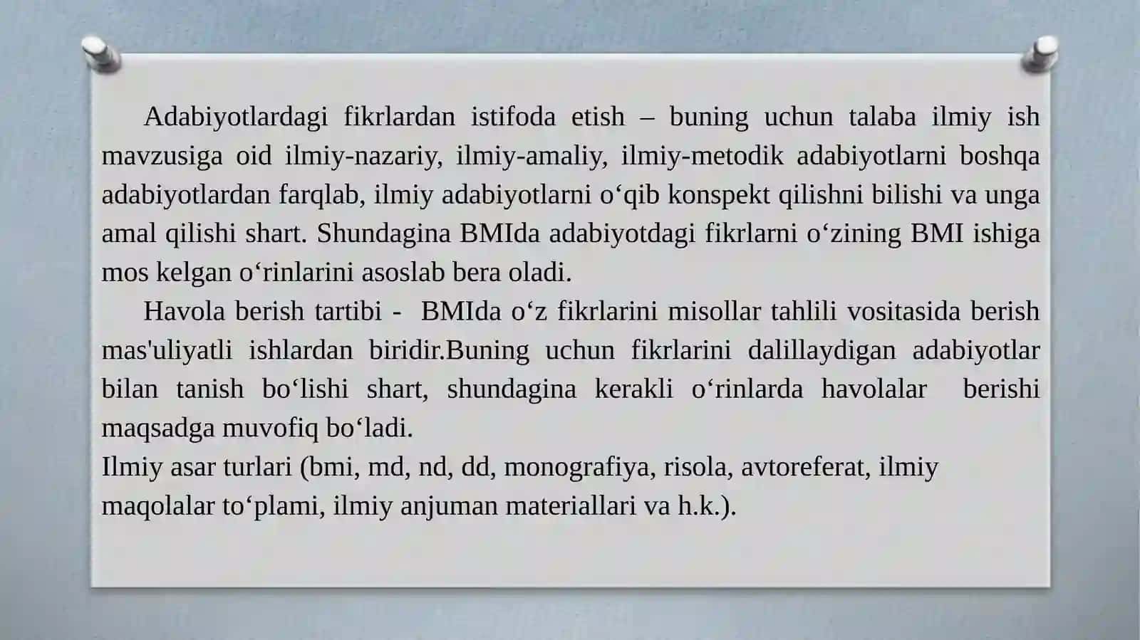 Manbalarvaadabiyotbilanishlash 3