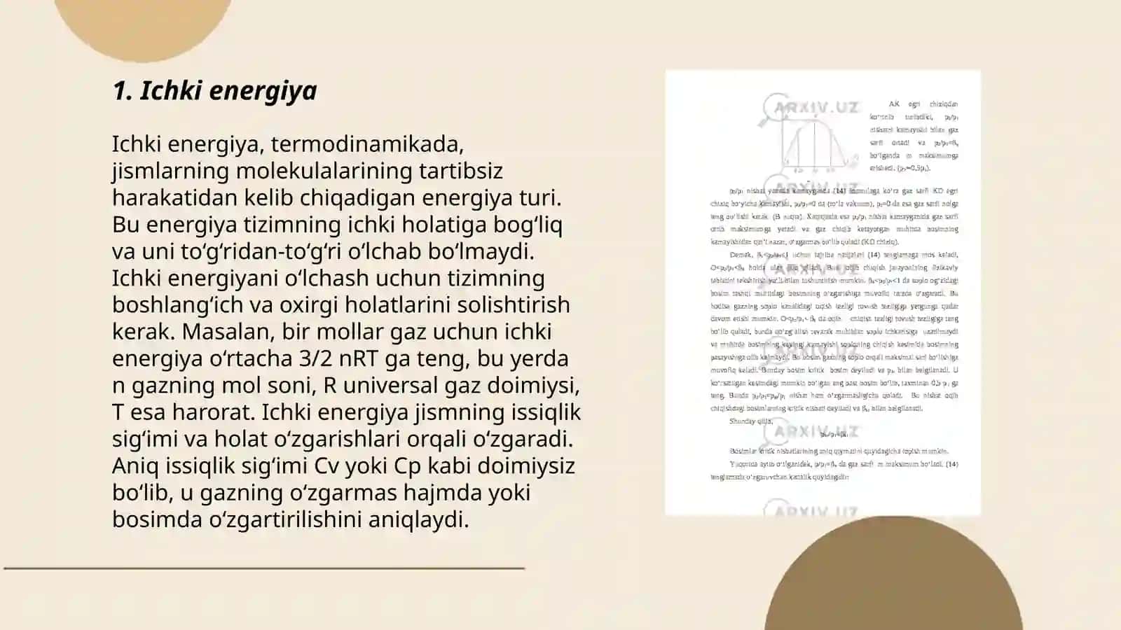 Termodinamikaning birinchi qonuni 3