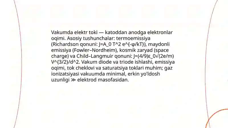 Vakum va gazlarda elektr toki 3