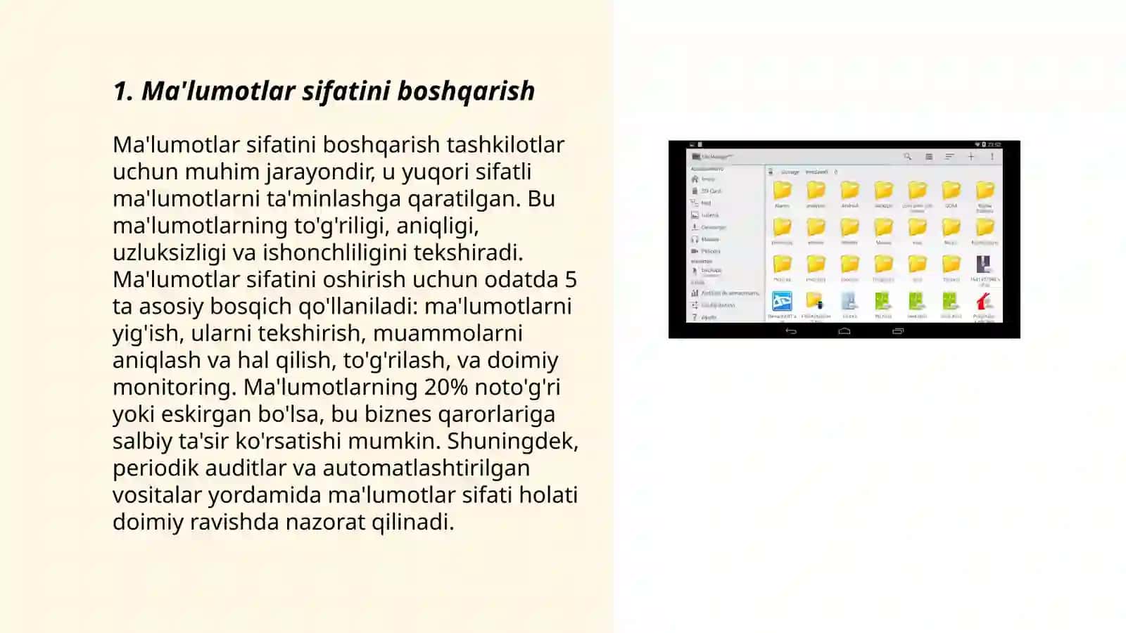 Ma'lumotlar sifati, xavfsizlik va konfidensiallik 3