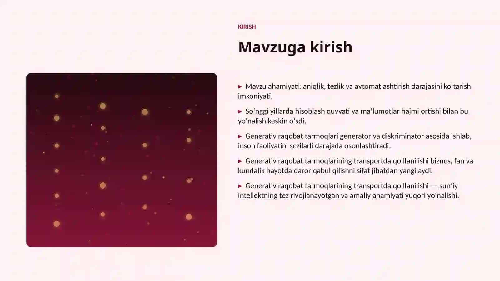 GENERATIV RAQOBAT TARMOQLARINING TRANSPORTDA QO'LLANILISHI 3