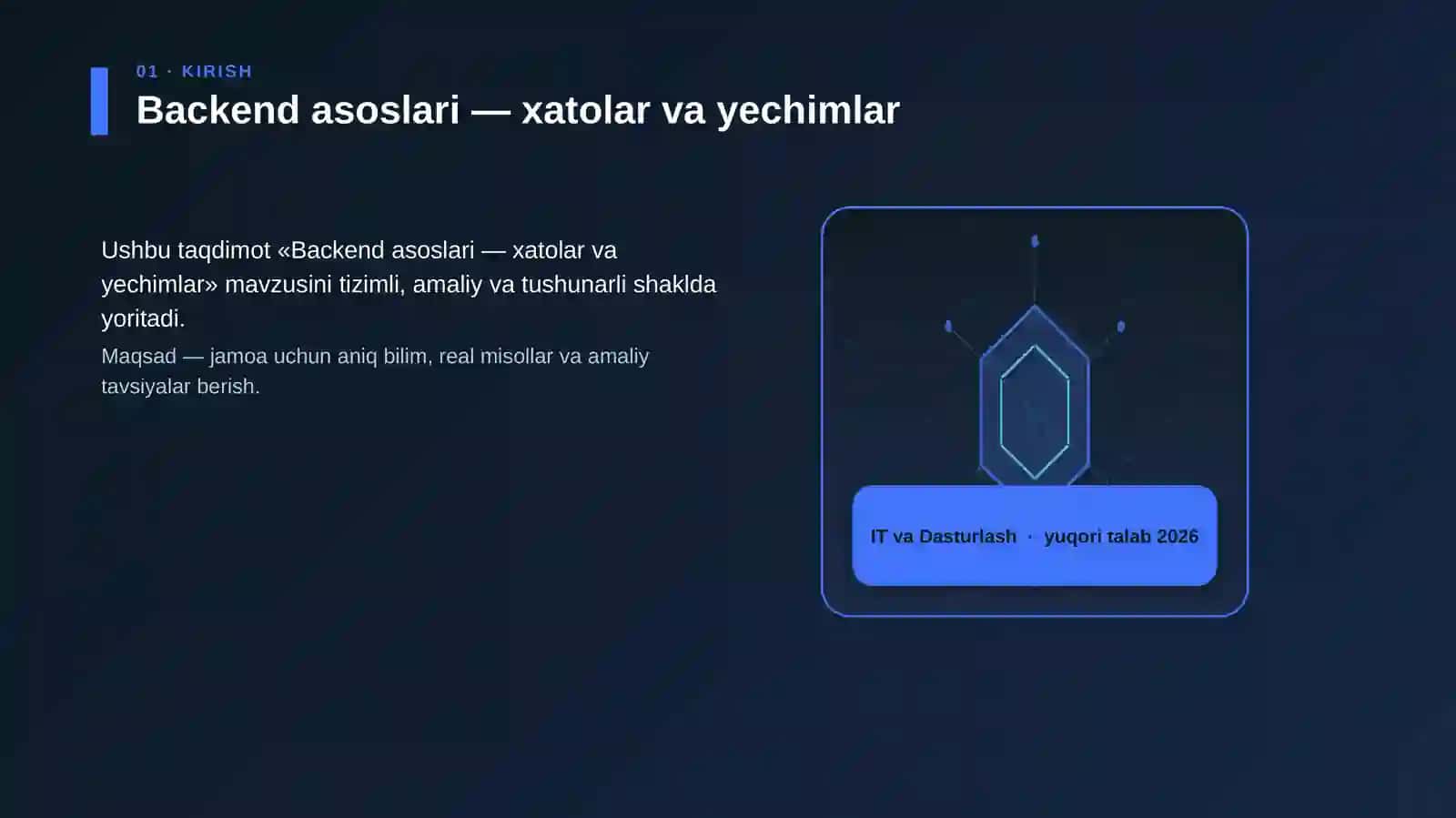 Backend asoslari — xatolar va yechimlar 3