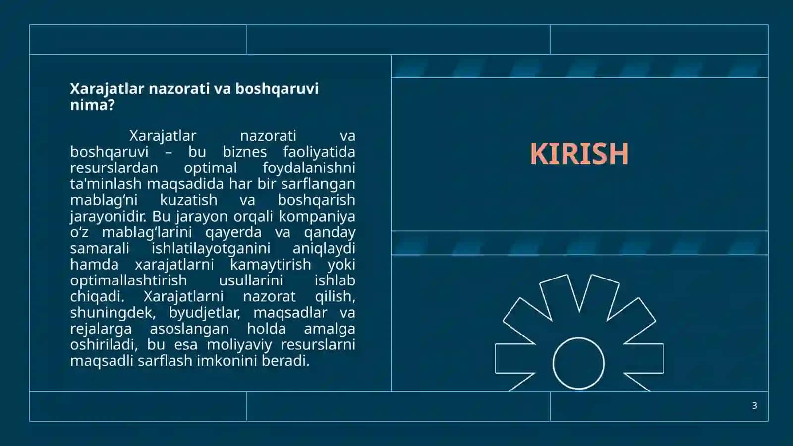 Xarajatlar Nazorati va Boshqaruvi 3