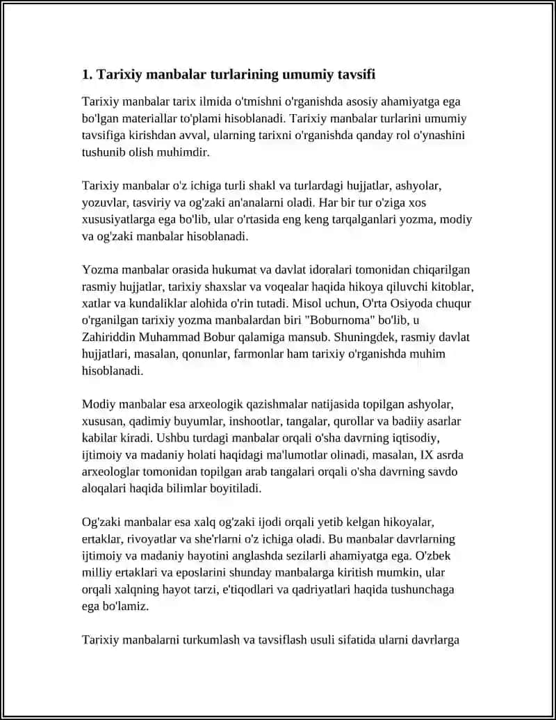 TARIXIY MANBALARNI TURKUMLASH VA TAVSIFLASH 3