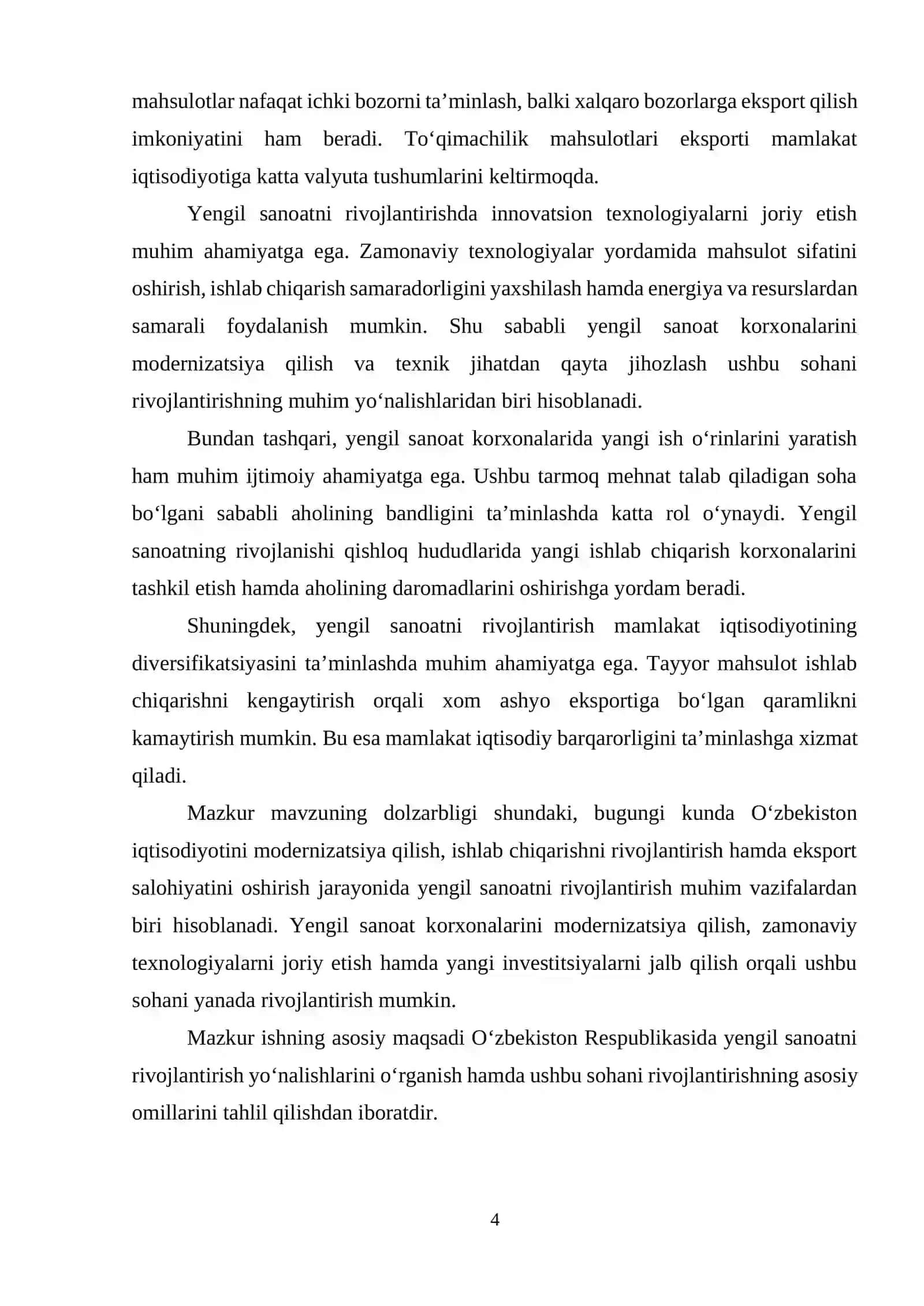 Yengil sanoatning ahamiyati 3