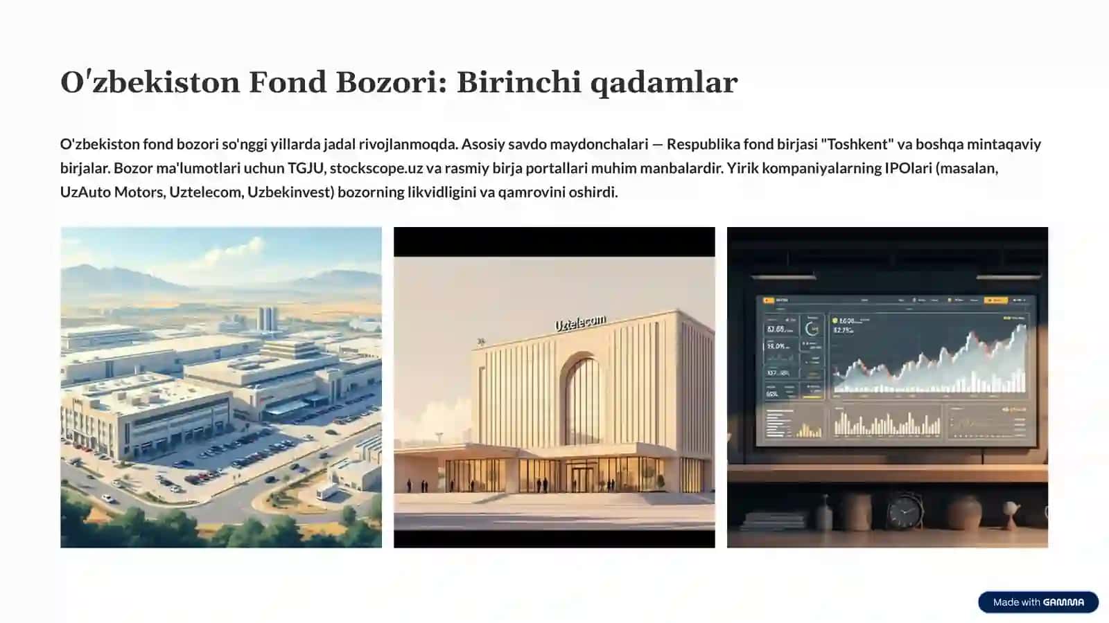 O'zbekistonda Aksiyalar va Qimmatli Qog'ozlarning Bozor Qiymatini Baholash 3