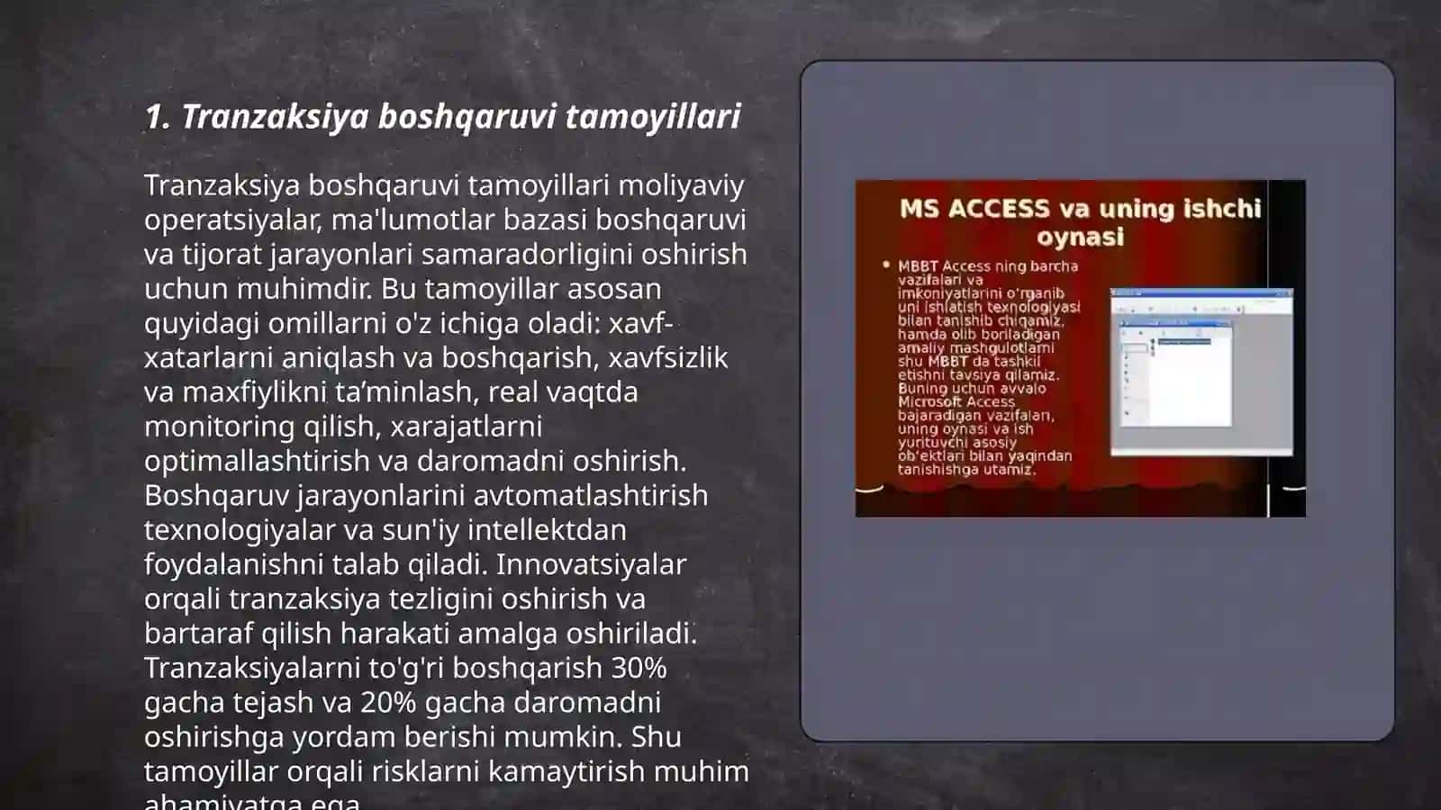 Tranzaksiya boshqaruvi tamoyillari 3