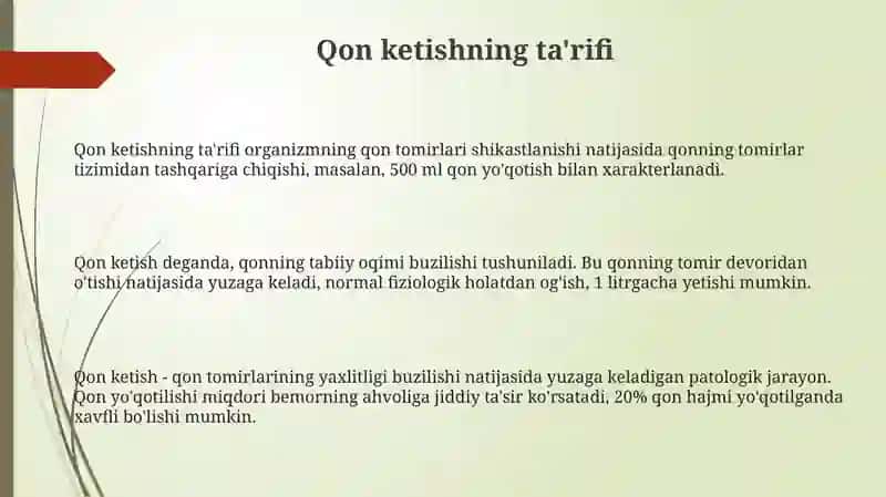 Qon ketishni tarifi va korinishi 3
