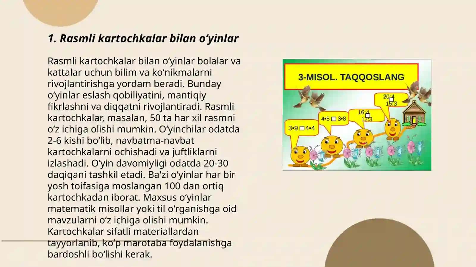 Rasmli kartochkalar bilan oʻyinlar 3