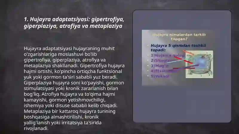 Hujayra patalogiyasi va uning kelib chiqish sabablari 3
